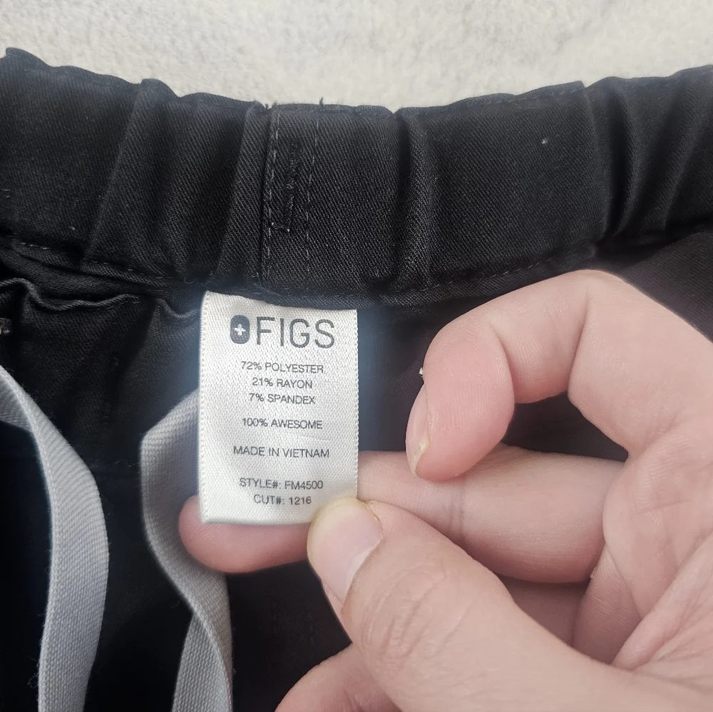 Figs Pisco Basic Scrub Pants Mens Extra Large Black Medical Nurse Wear